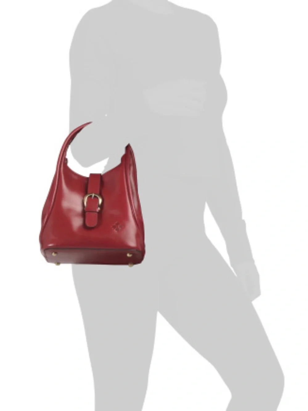 NWT-Patricia Nash-Leather-Halina-Top Handle Hobo w/Strap-Buckle-Berry Red-$199 - Picture 16 of 16